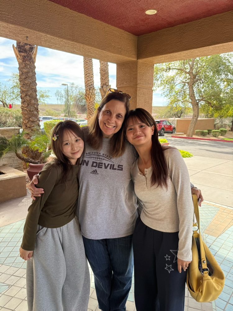 Host with students near Arizona State University