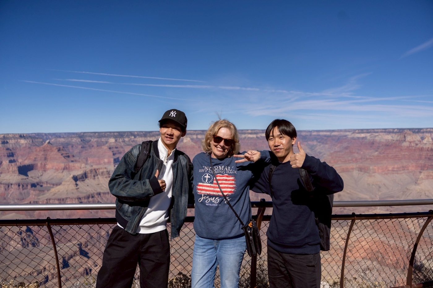 Host with students at the Grand Canyon